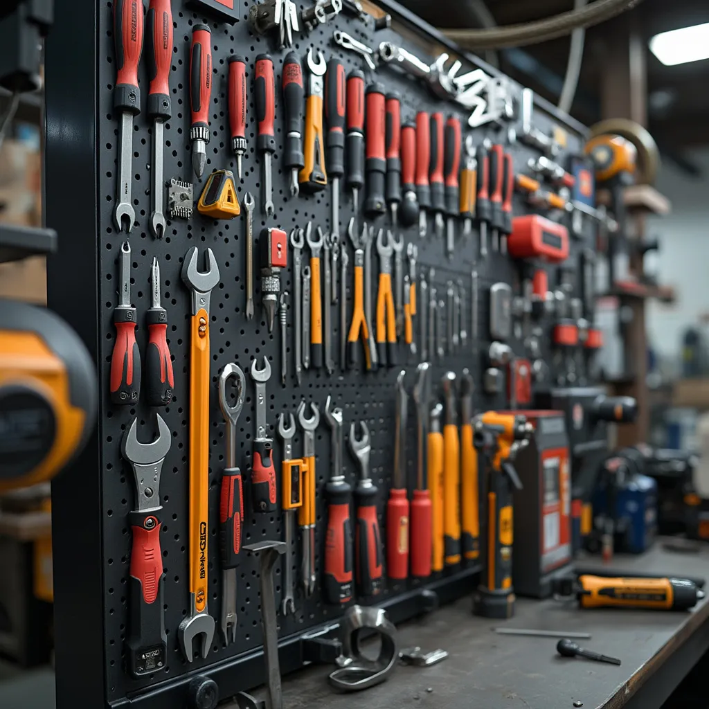 Herramientas organizadas en el taller