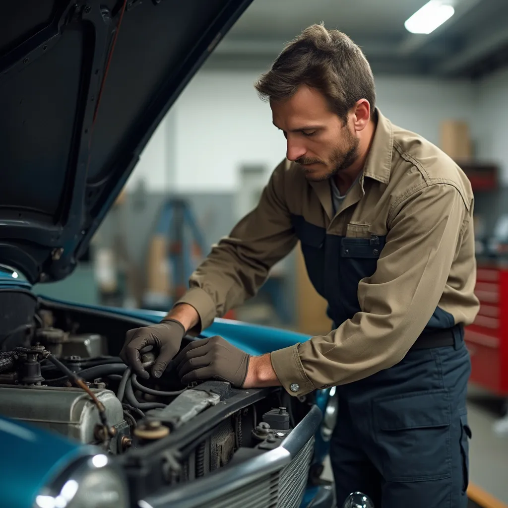 Mecánico experto trabajando en un motor